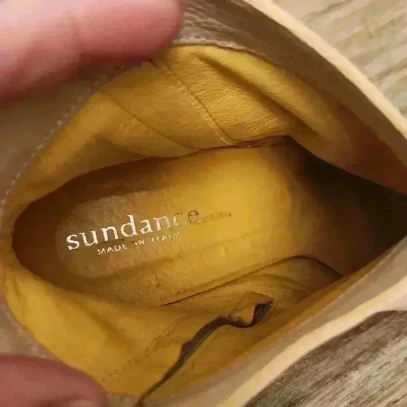 Sundance Italian leather Western strappy block Heel Booties size EU 40 us 9 - Picture 6 of 6